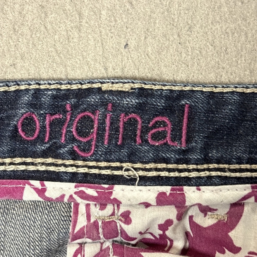 Maurices Bootcut Jeans Women Blue Denim Whiskered Faded Stretch Size 13/14 XS - Picture 13 of 13